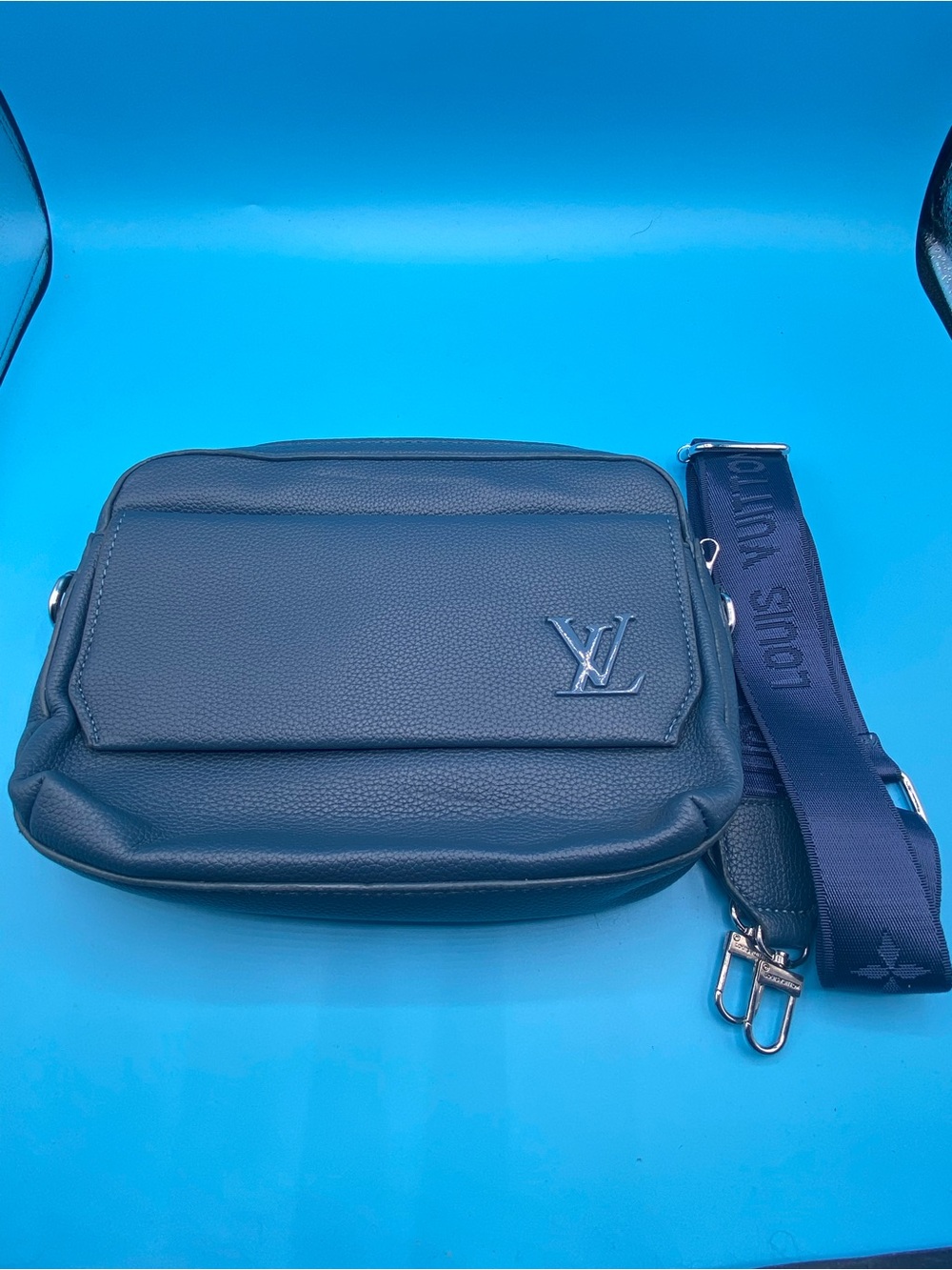 Louis Vuitton Blue Leather Messenger Bag for Men